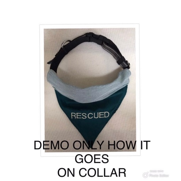 HANDMADE DOG BANDANA PERSONALIZED EMBROIDERED CHARLIE REVERSIBLE SLIP ON COLLAR - Picture 9 of 10